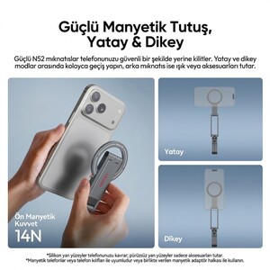 Ulanzi MA62 Katlanabilir Çok Açılı Manyetik Telefon Tripodu Standı - S096 - Thumbnail
