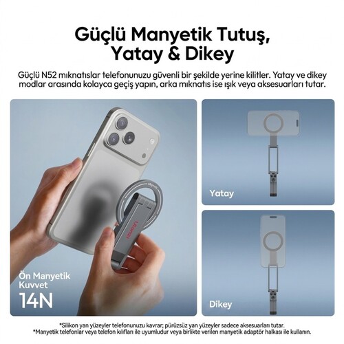 Ulanzi MA62 Katlanabilir Çok Açılı Manyetik Telefon Tripodu Standı - S096