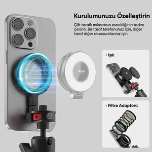 Ulanzi MT30 Telefon ve Kamera Uyumlu Manyetik Esnek Tripod - T176 - Thumbnail