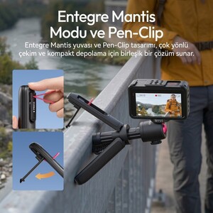 Ulanzi - Ulanzi MT55 SnapGo 4 in 1 Mini Selfie Stick Tripod Telefon ve Aksiyon Kamera Uyumlu - T165 (1)