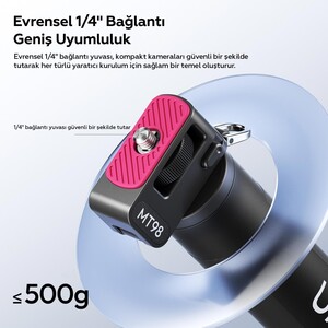 Ulanzi MT98 Katlanabilir Selfie Stick Tripod 57cm 360 Kamera Uyumlu - S054 - Thumbnail