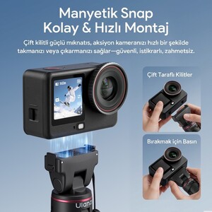 Ulanzi MT99 Manyetik Mini Tripod Selfie Çubuğu Action 6 ve Nano Uyumlu - S079 - Thumbnail