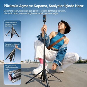Ulanzi - Ulanzi TT91 Otomatik Açılır 1/4 inç Bağlantılı Uzatma Çubuğu - T192 (1)