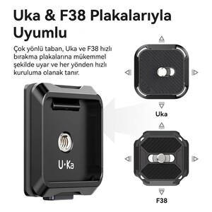 Ulanzi UKA03 Quick Release Base Plate Hızlı Bağlantı Tabanı Uka F38 Arca Uyumlu 4 Yönlü - C018 - Thumbnail