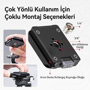 Ulanzi UKA03 Quick Release Base Plate Hızlı Bağlantı Tabanı Uka F38 Arca Uyumlu 4 Yönlü - C018 - Thumbnail