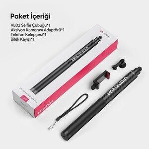 Ulanzi VL02 2.7 Metre Karbon Fiber Uzatılabilir Selfie Çubuğu 800g Taşıma Kapasiteli - T096 - Thumbnail