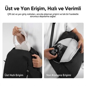 Ulanzi YY038 Urban Travel V2 22L Fotoğraf Makinesi Sırt Çantası Siyah - B222 - Thumbnail