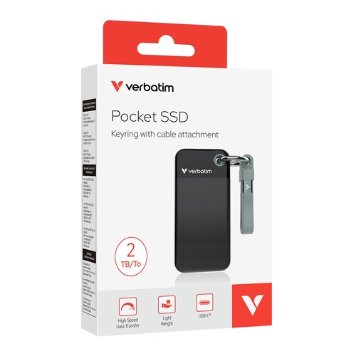 Verbatim 2TB Pocket USB 3.1Gen2 Taşınabilir SSD (Siyah / Gri)