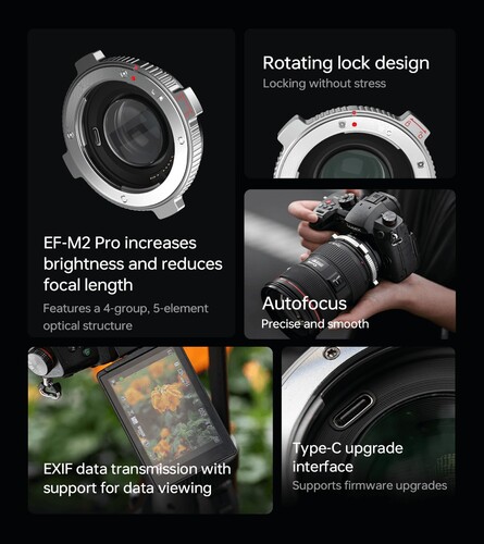 Viltrox EF-M2 Pro Reducer Speed Booster adaptör (EF to M43)