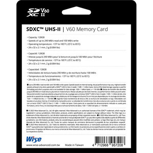 Wise Advanced 128GB SD-S UHS-II V60 SDXC Hafıza Kartı - Thumbnail