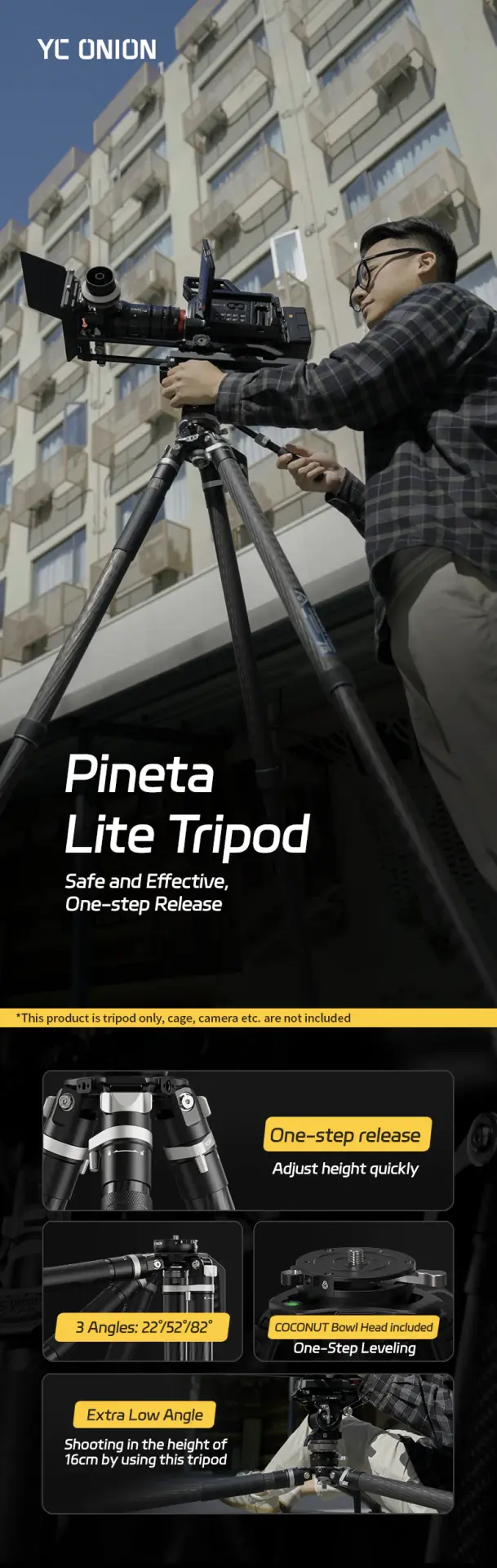 YC Onion Pineta Lite & CB7 Cedar Fluid Head Karbon Fiber Tripod Kit