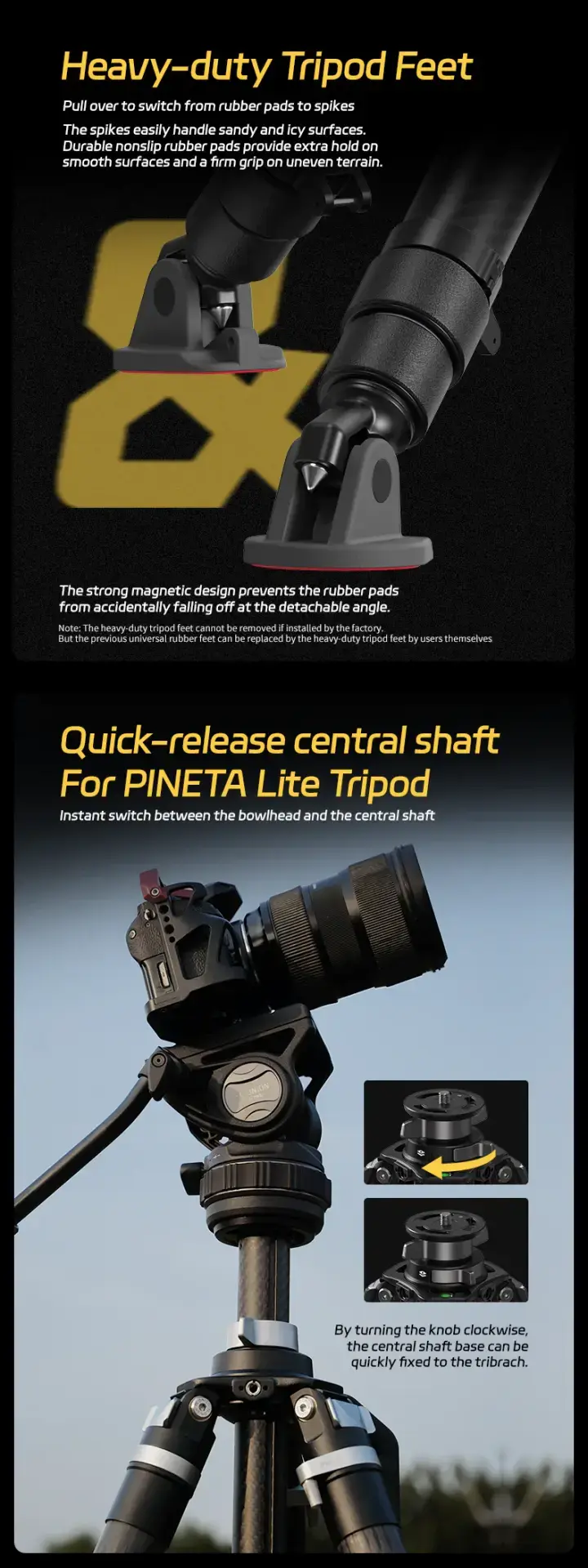 YC Onion Pineta Lite & CB7 Cedar & Ground-Spreader Karbon Fiber Tripod Kit