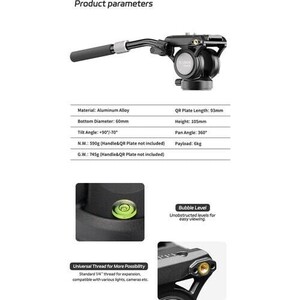 YC Onion Tako 52mm Bowl Head & FH60S Fluid Head Tripod Kit - Thumbnail