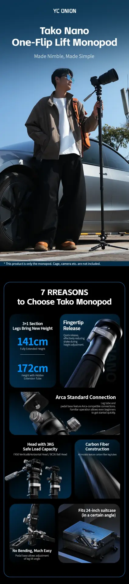 YC Onion Tako Nano & FX50 Fluid Kafa Monopod Kit - Thumbnail