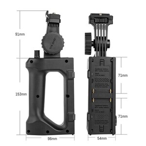 Yongnuo 2-NPF Batarya Handle YNLUX100, YN150 Led Işık Uyumlu, Siyah - Thumbnail