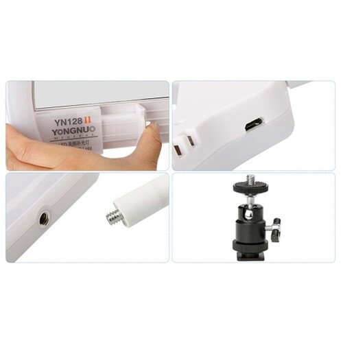 Yongnuo YN128 II Aynalı Bi-Color Ring LED Işık-Beyaz Kasa