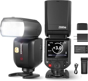 Neewer - Z880-N TTL Nikon Uyumlu 76W Akülü Tepe Flaşı