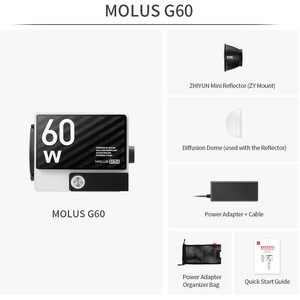 Zhiyun MOLUS G60 Bi-Color Mini/Pocket COB Monolight / Standart Kit - Thumbnail