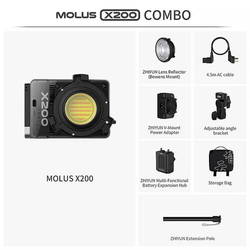 Zhiyun Molus X200 Bi-Color Combo COB LED Işık