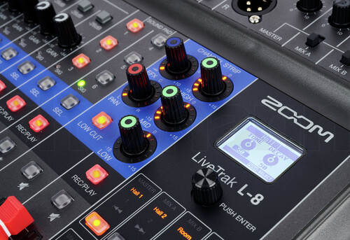 Zoom LiveTrak L-8 8-Kanal Kayıt Özellikli Dijital Mikser